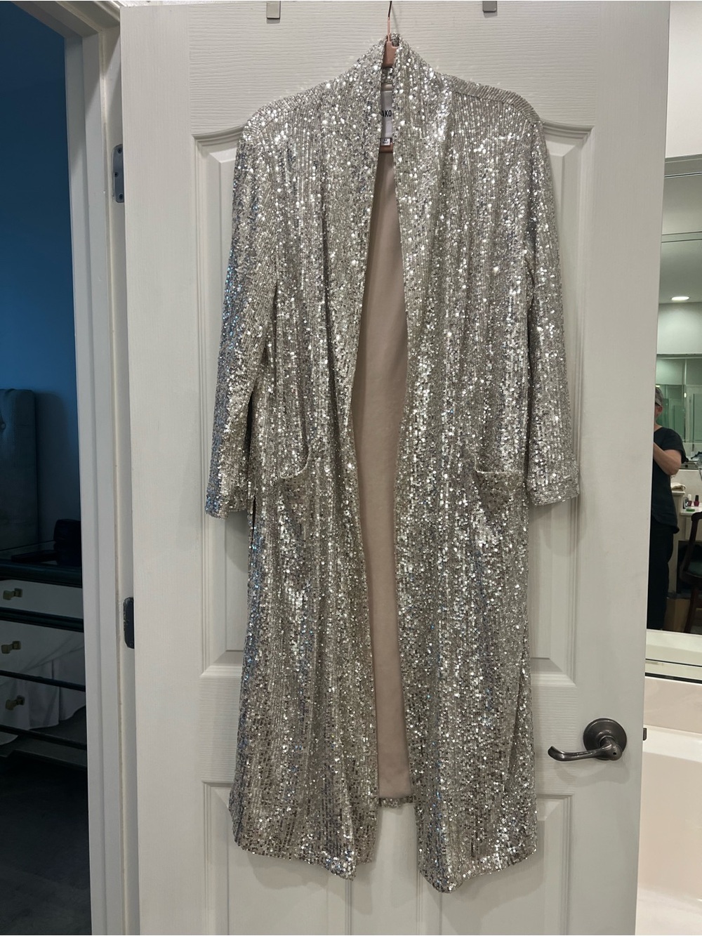 BB Dakota Silver Sequin Duster